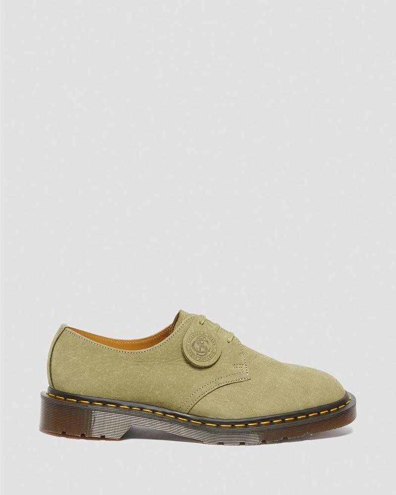 Green Men's Dr Martens 1461 Made in England Nubuck Leather Oxfords Shoes | CA 597FDN